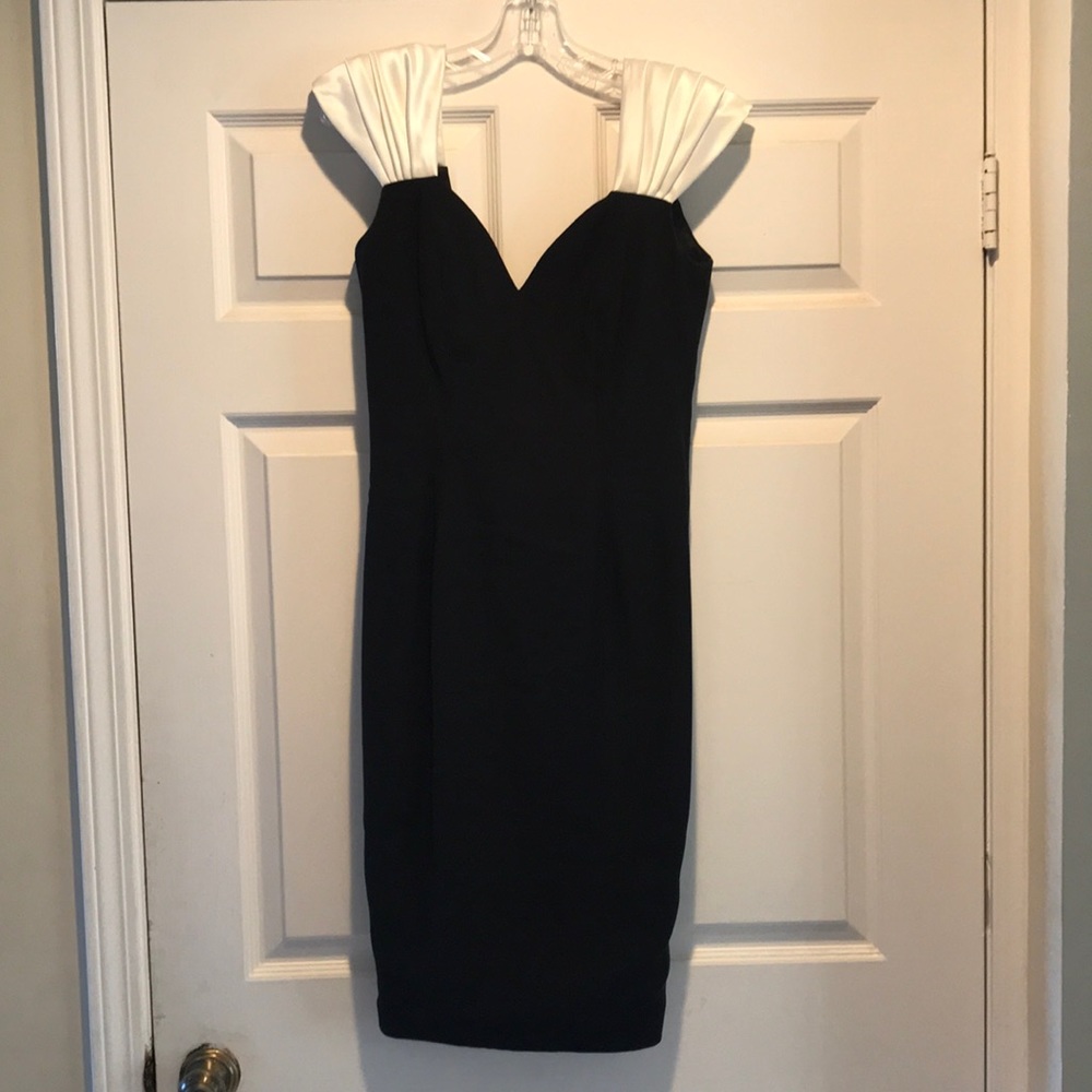 Black dress with white shoulders